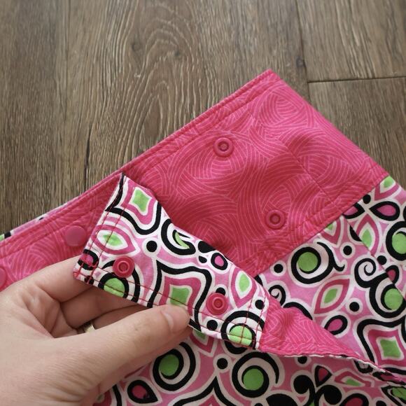 Vintage Sweet Spot Pink Floral Low Rise Snap Mini Skirt 2-14 Y2K Reversible - Picture 3 of 5